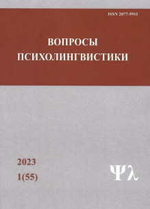 Обложка ВОПРОСЫ ПСИХОЛИНГВИСТИКИ